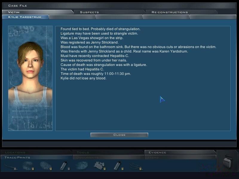 CSI: Crime Scene Investigation 2003 detective game game about