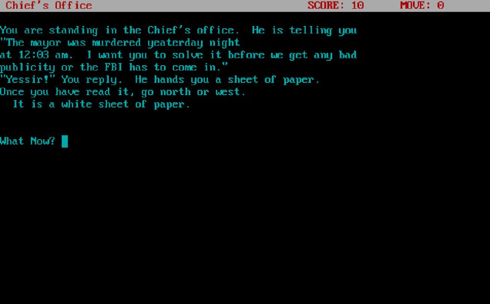 Detective: A Text Adventure Game 1993 detective game free online game